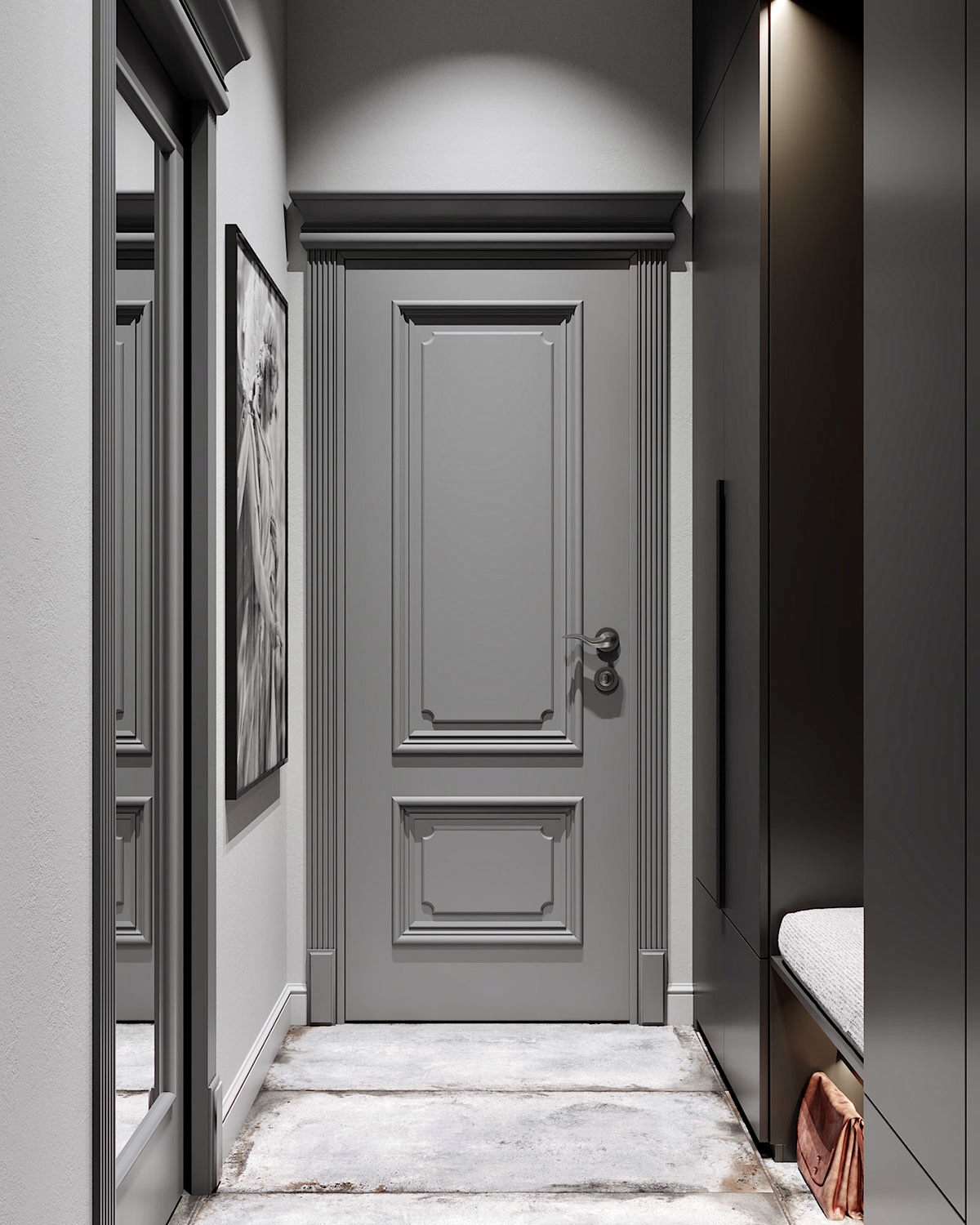 межкомнатные двери серого цвета в интерьере
